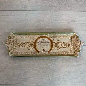 Ceramic decorative tray with Celtic design and Irish blessing by Grasslands Road